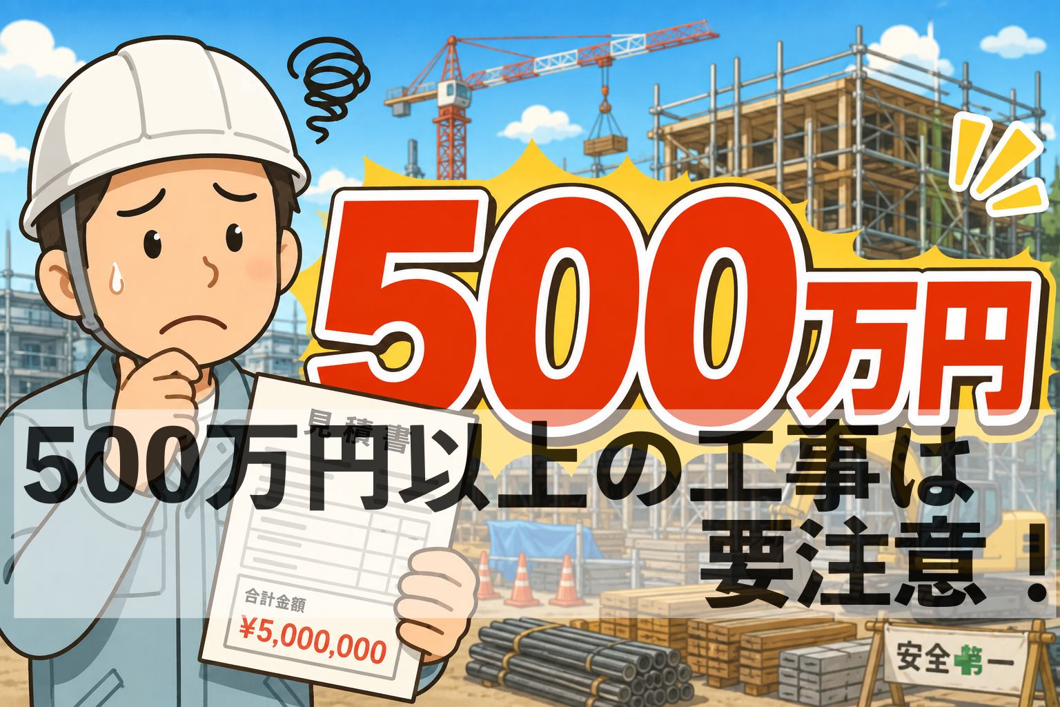 建設業許可がなくて500万円以上の工事をしたらどうなる？わかりやすく解説
